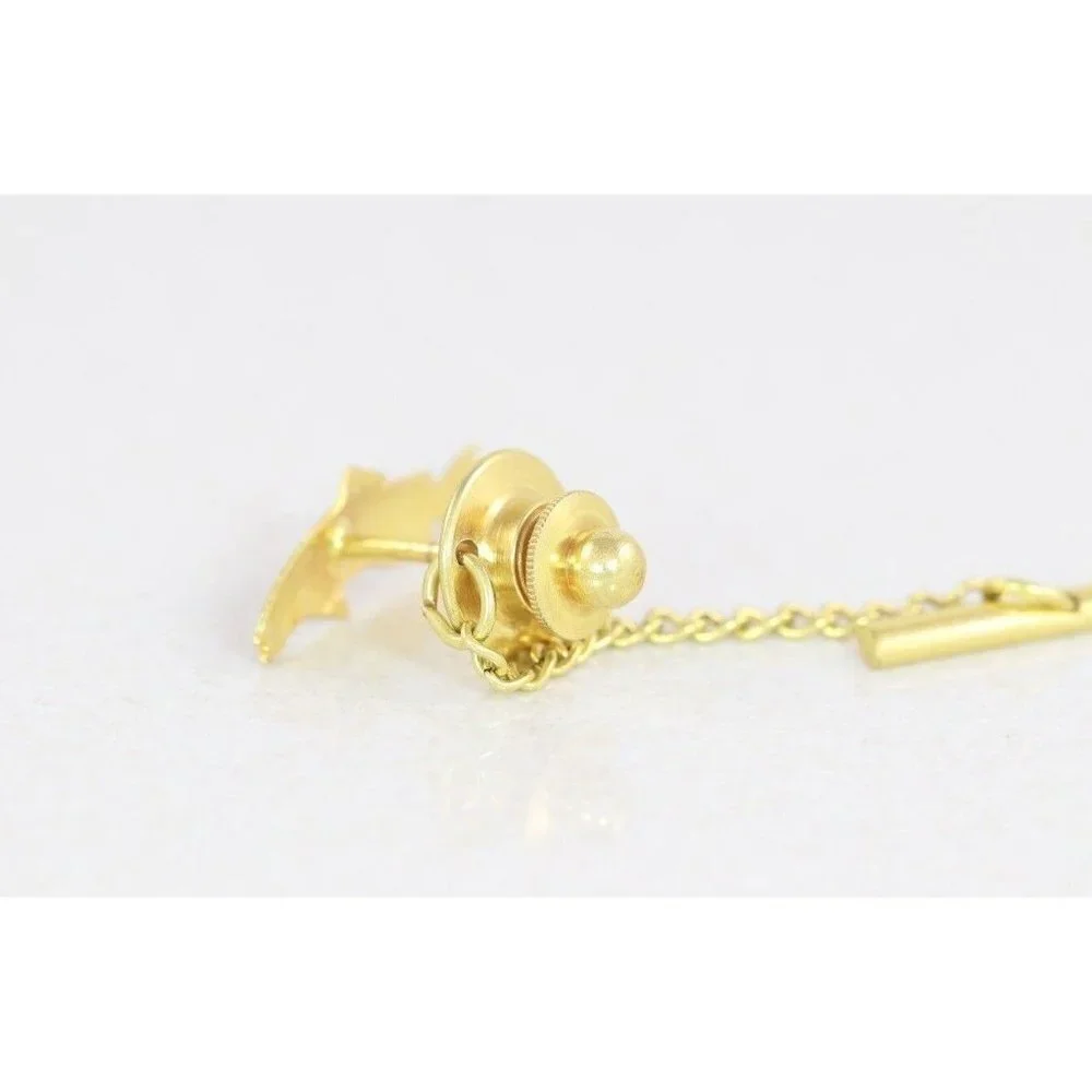 Mens 10k Rose Gold Fish Tie Tack Pin Lapel Pin Rainbow Trout Bass Salmon - Picture 5 of 7